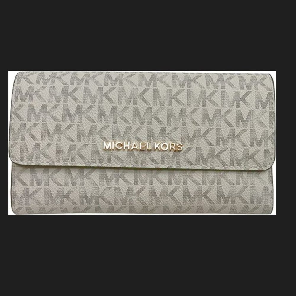 NEW- Michael Kors Jet Set Large Logo Trifold Wallet